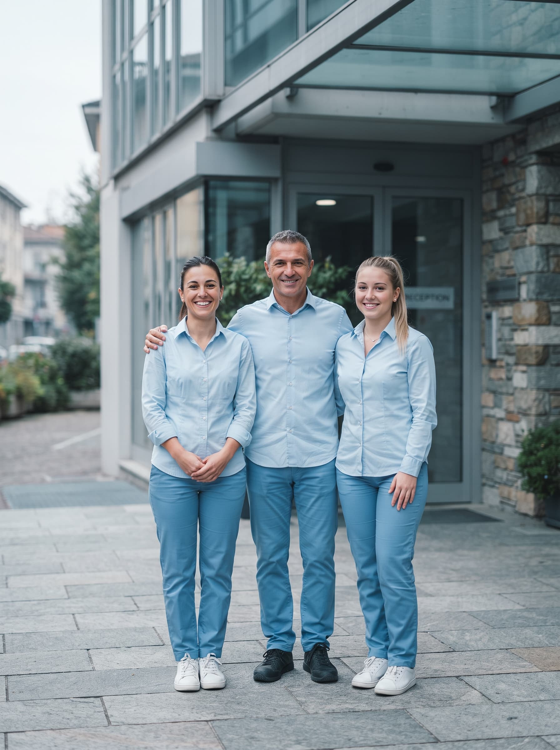 Squadra Rota Cleaning Services S.r.l. davanti alla sede